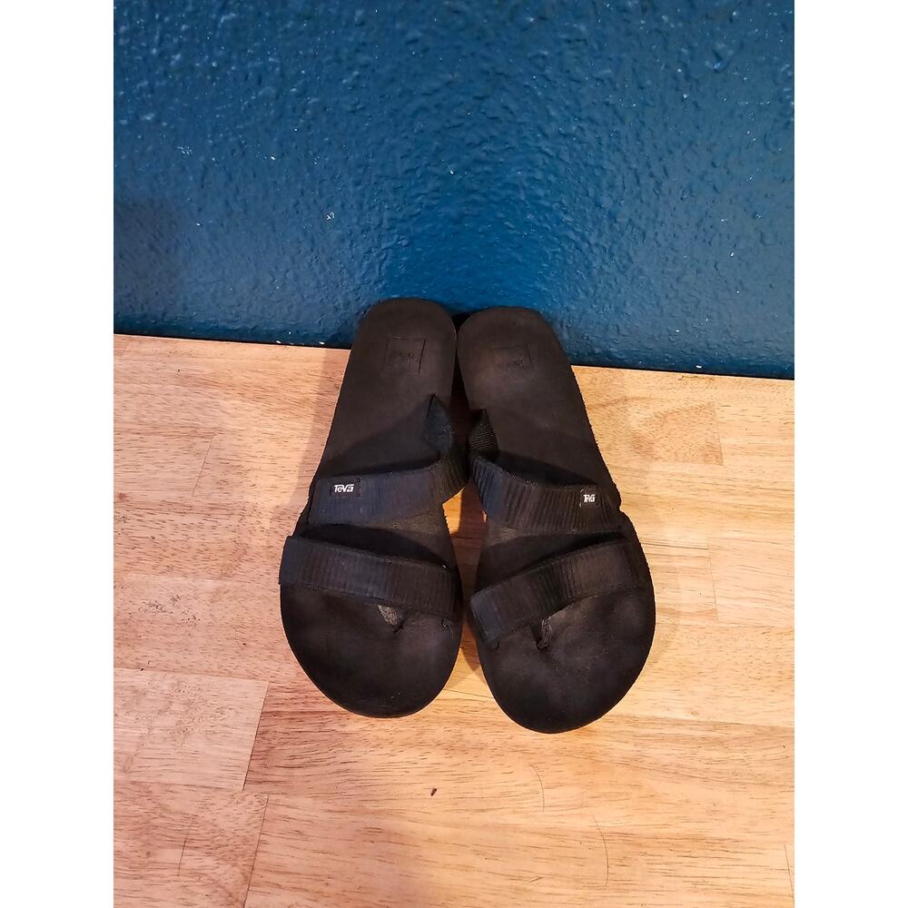 Teva Mush Mandalyn Wedge Sandals Women's Size 8 Black Comfort Flip Flops - Picture 3 of 8
